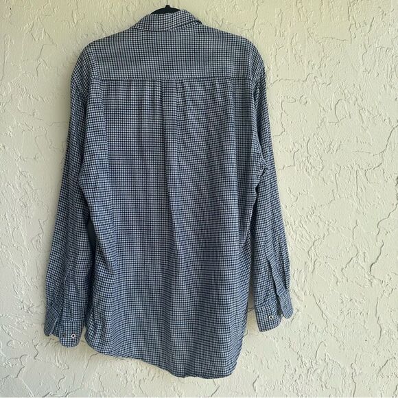 BURBERRY Shirt Men Large Vintage Herringbone Button Down Long Sleeve Cotton - Picture 5 of 10